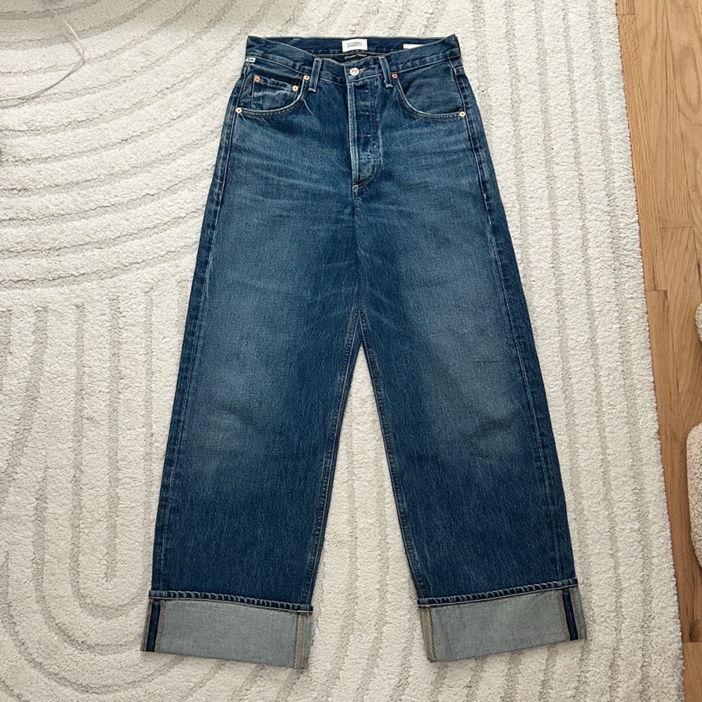 Citizens of Humanity Ayla Blue Denim Barrel Jeans